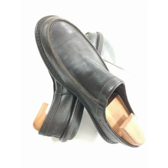 J.Crew Men's Moc Toe Dark Brown Leather Loafers 10