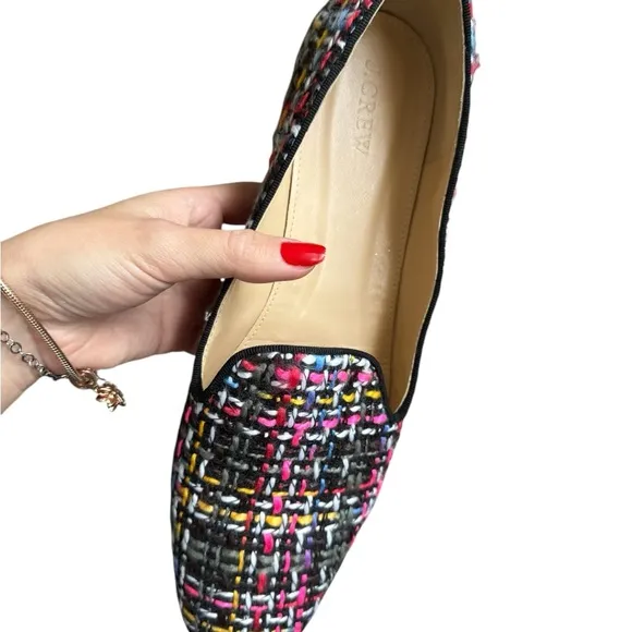 J.CREW Women's Smoking Slipper In RainbowTweed Shoes