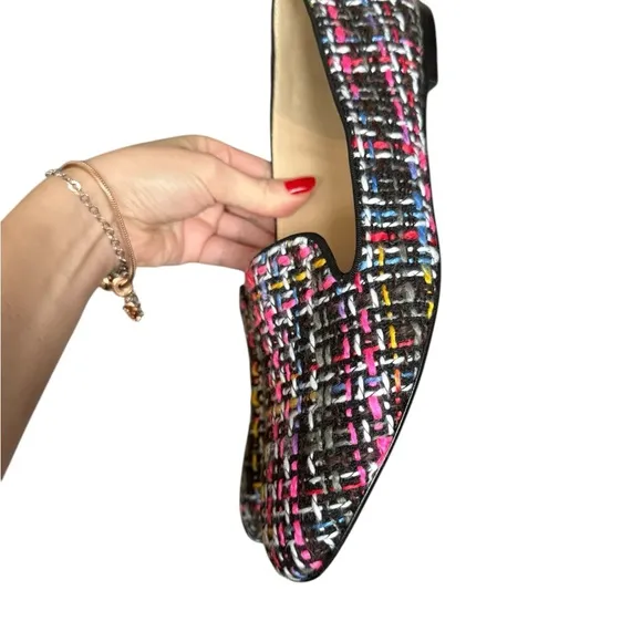 J.CREW Women's Smoking Slipper In RainbowTweed Shoes