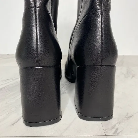 Jeffrey Campbell Belmond Black Leather Square Toe Lace Up Boot 9
