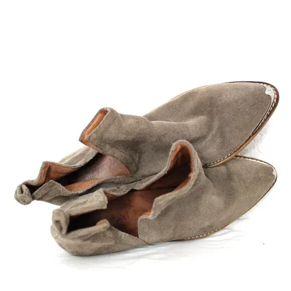 Jeffrey Campbell Cromwell Brown Distressed Suede Boots Size 8.5