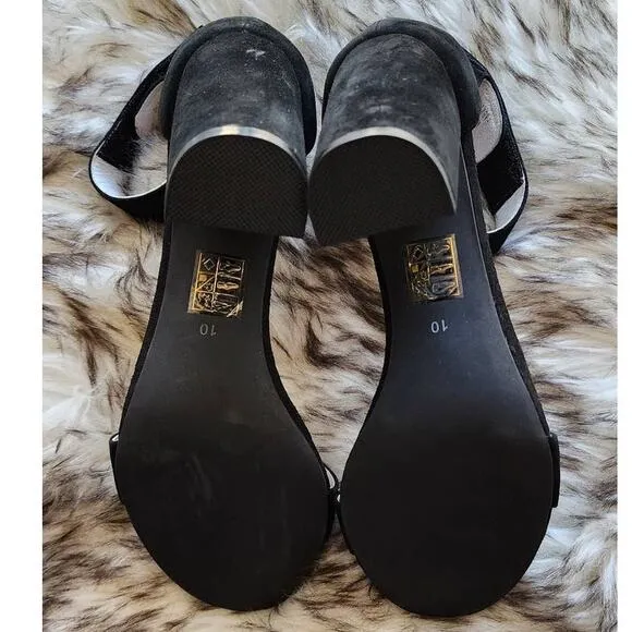 Jeffrey Campbell Lindsay Black Suede Sandals Size 10 NWOT