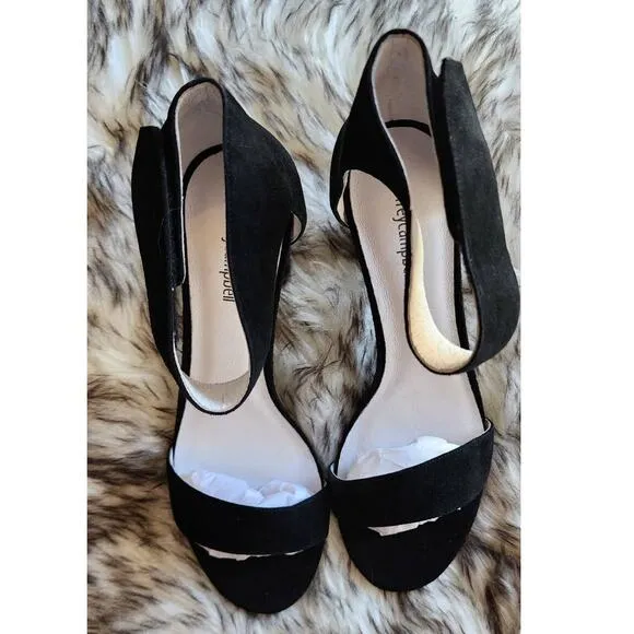 Jeffrey Campbell Lindsay Black Suede Sandals Size 10 NWOT