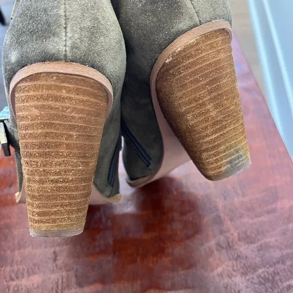 Jeffrey Campbell Texan Green Suede Buckle Western Festival Point Toe Boots 9