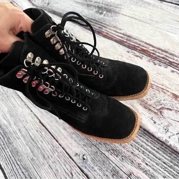 Jeffrey Campbell x Free People Black Suede Leather Platform Boots
