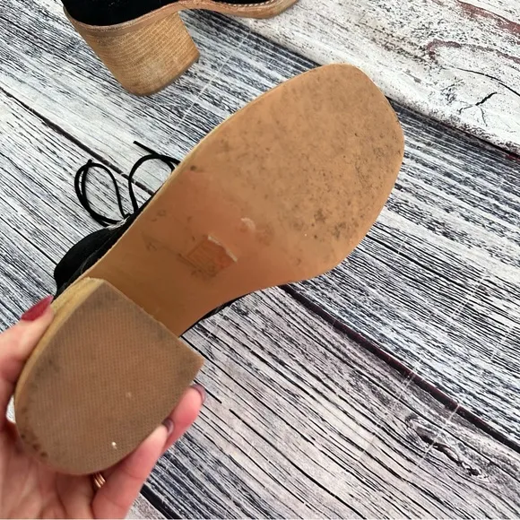 Jeffrey Campbell x Free People Black Suede Leather Platform Boots