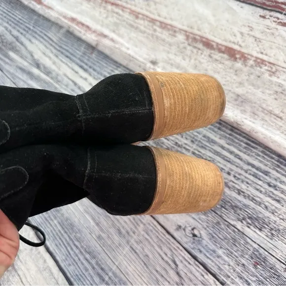 Jeffrey Campbell x Free People Black Suede Leather Platform Boots