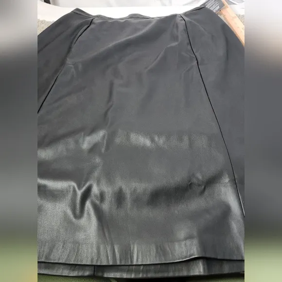 Jessica London Women's Plus Size Faux Leather Midi Skirt - Black - 16W