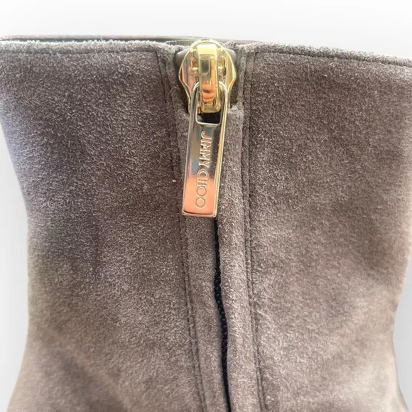 Jimmy Choo Bryelle Suede Heeled Boots Size 37