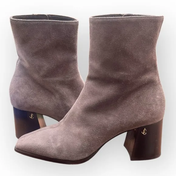 Jimmy Choo Bryelle Suede Heeled Boots Size 37