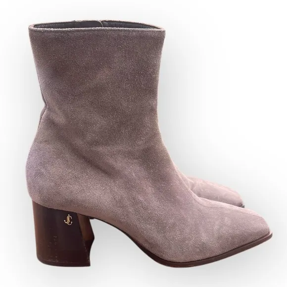 Jimmy Choo Bryelle Suede Heeled Boots Size 37
