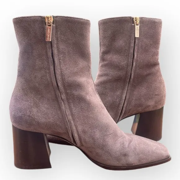 Jimmy Choo Bryelle Suede Heeled Boots Size 37