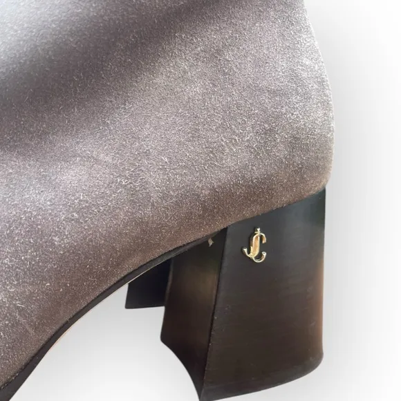 Jimmy Choo Bryelle Suede Heeled Boots Size 37