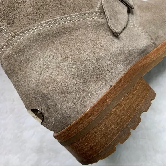 Jimmy Choo Women's Brown Suede Leather Moto Boots Size 36.5