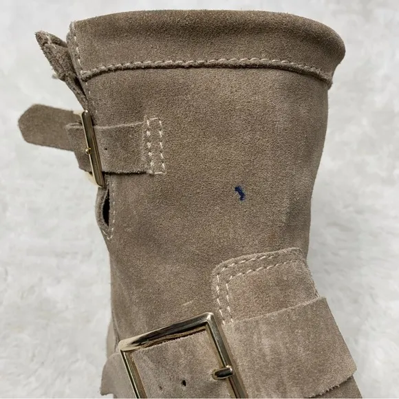 Jimmy Choo Women's Brown Suede Leather Moto Boots Size 36.5