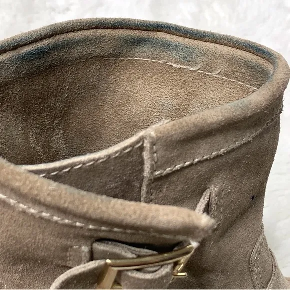 Jimmy Choo Women's Brown Suede Leather Moto Boots Size 36.5