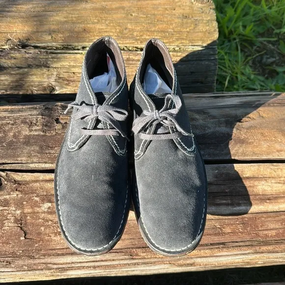 John Varvatos Chukka Boots Black Suede Leather Men's Lace Up Size 9.5