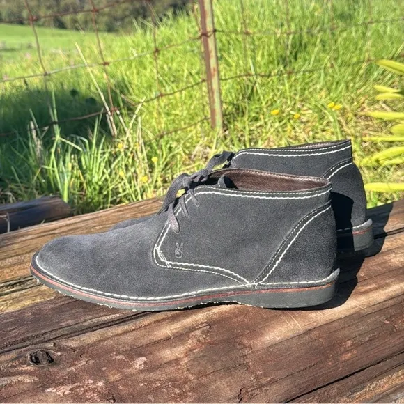 John Varvatos Chukka Boots Black Suede Leather Men's Lace Up Size 9.5
