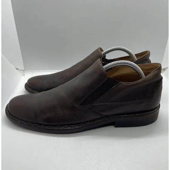 John Varvatos Men Brown Leather Slip On Oxfords Dress Shoes Sz 9 Loafers Neolite