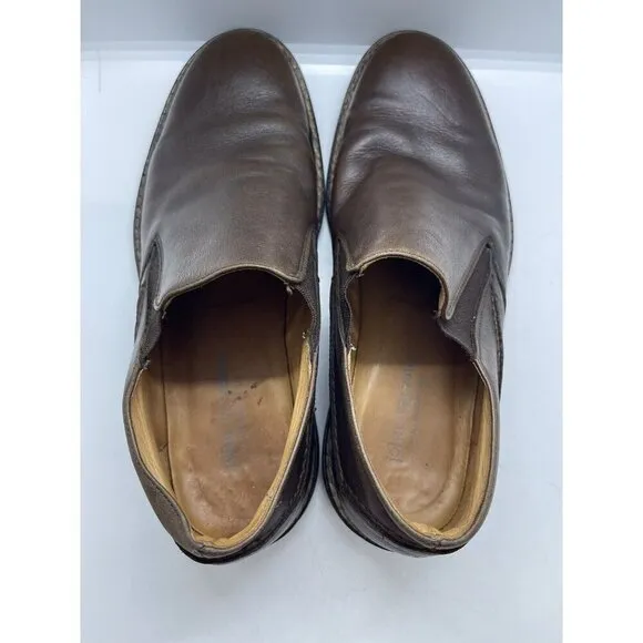 John Varvatos Men Brown Leather Slip On Oxfords Dress Shoes Sz 9 Loafers Neolite