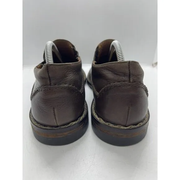 John Varvatos Men Brown Leather Slip On Oxfords Dress Shoes Sz 9 Loafers Neolite