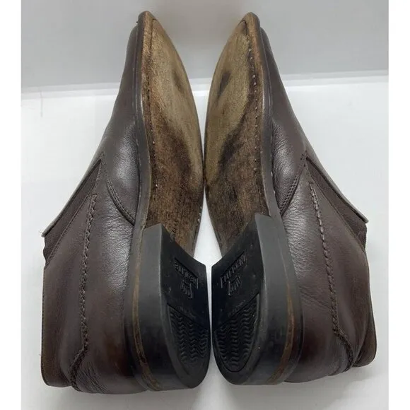 John Varvatos Men Brown Leather Slip On Oxfords Dress Shoes Sz 9 Loafers Neolite