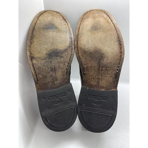 John Varvatos Men Brown Leather Slip On Oxfords Dress Shoes Sz 9 Loafers Neolite
