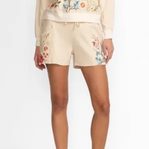 Johnny Was Catalina French Terry Mix Short in Oat