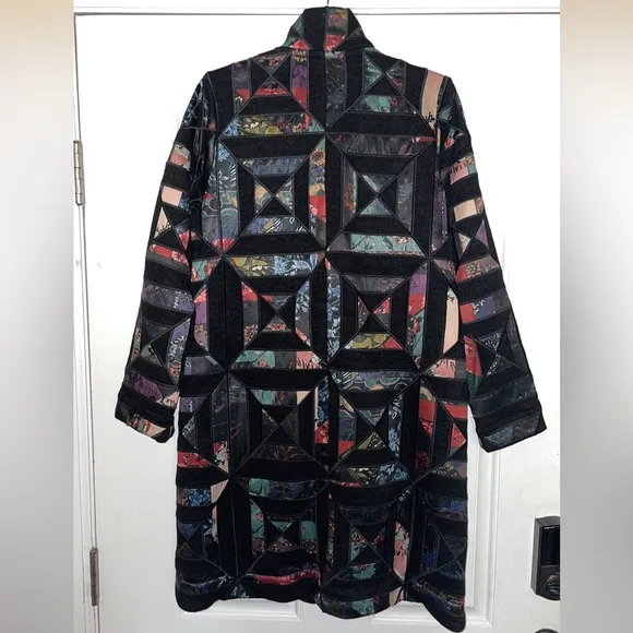 Johnny Was Women’s Biya Diamante Applique Coat size S NWT $900 Patchwork Boho