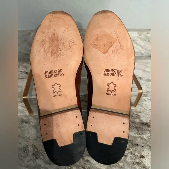 JOHNSON &amp; MURPHY leather Penny Loafers Sz 9.5