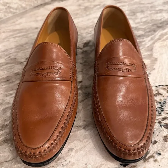 JOHNSON &amp; MURPHY leather Penny Loafers Sz 9.5