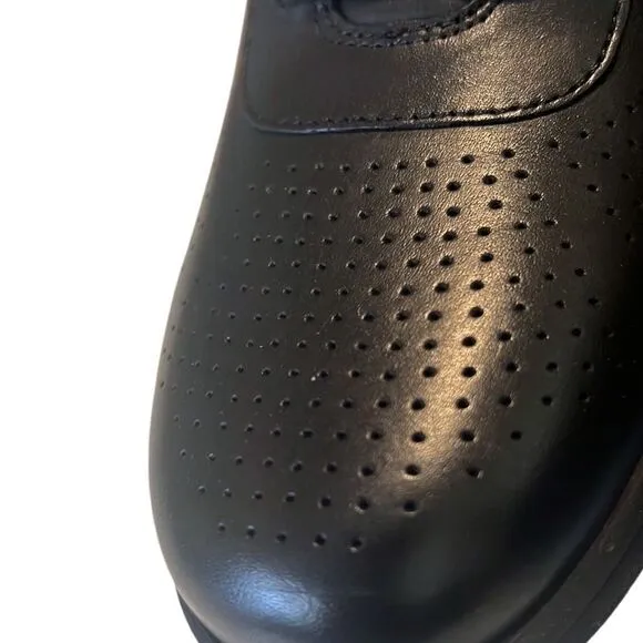 Johnston &amp; Murphy Activate Black Leather Lace Up U Throat Shoes Boys Size 6 NIB
