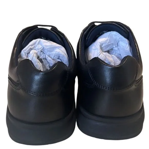 Johnston &amp; Murphy Activate Black Leather Lace Up U Throat Shoes Boys Size 6 NIB