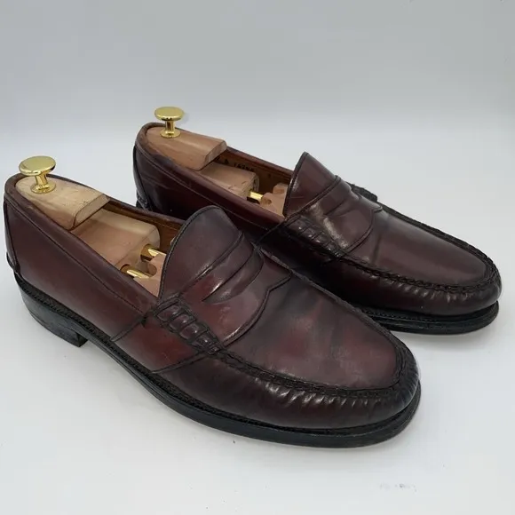 Johnston &amp; Murphy Aristocraft Crown Shell Cordovan Penny Loafer Men's Size 9.5 D