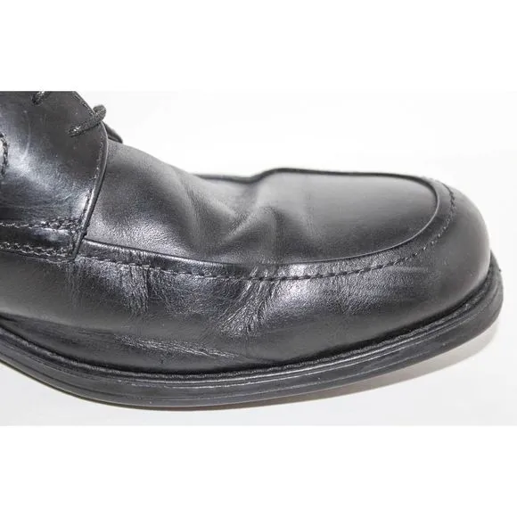 JOHNSTON &amp; MURPHY ATCHISON MOC TOE Black Leather Lace Up Oxfords Mens Shoes 10.5