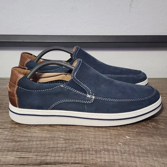 Johnston &amp; Murphy Bowling Moc Venetian Men's Loafers Shoes Size 10 Blue