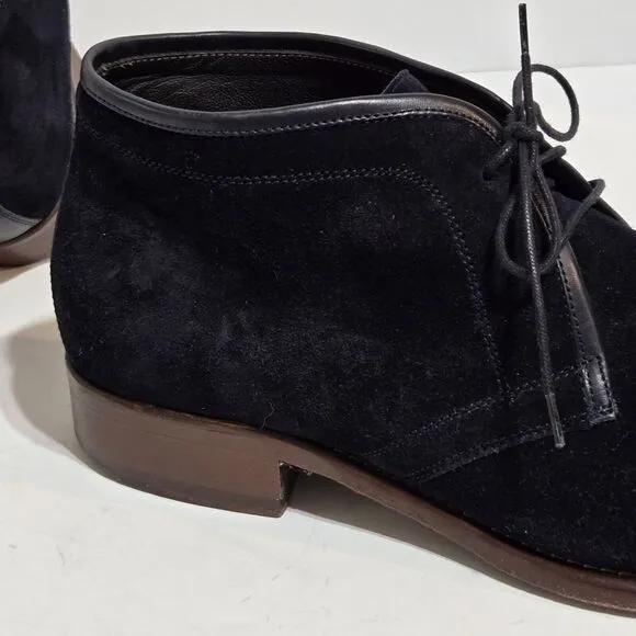 JOHNSTON &amp; MURPHY COLLECTION Mens CHUKKA Boots Size 10.5M Dark Blue Suede Ankle