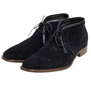 JOHNSTON &amp; MURPHY COLLECTION Mens CHUKKA Boots Size 10.5M Dark Blue Suede Ankle