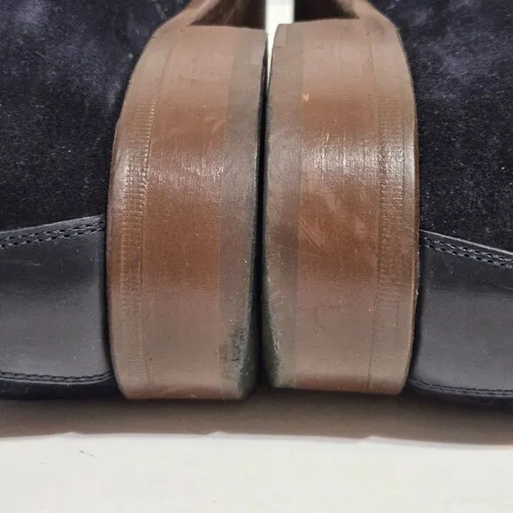 JOHNSTON &amp; MURPHY COLLECTION Mens CHUKKA Boots Size 10.5M Dark Blue Suede Ankle