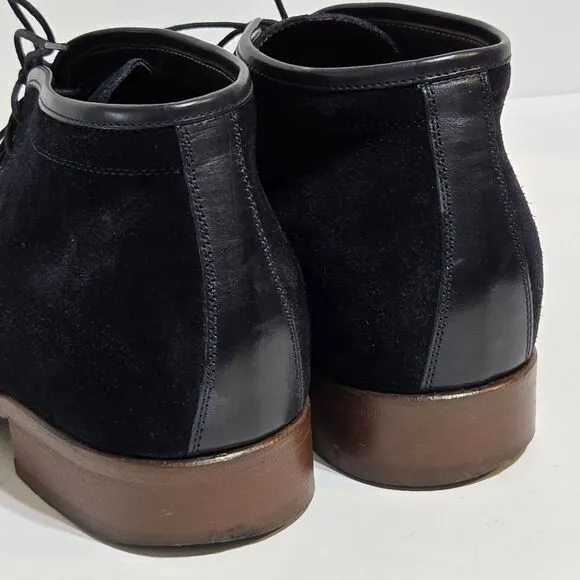 JOHNSTON &amp; MURPHY COLLECTION Mens CHUKKA Boots Size 10.5M Dark Blue Suede Ankle