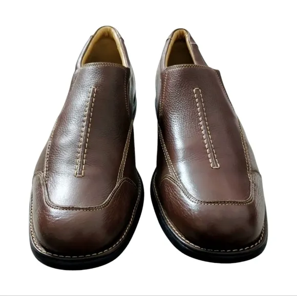Johnston &amp; Murphy Loafer Mens 14 Brown Sheepskin Leather Slip-on Casual Quiet Lu