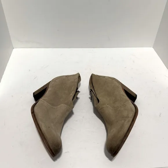 Johnston Murphy Tan Suede Burnished Toe/Heel Ankle Boots Women's Size 8