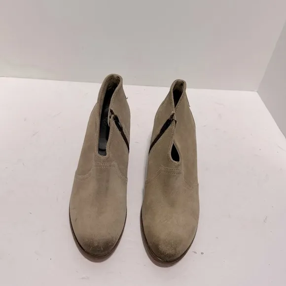 Johnston Murphy Tan Suede Burnished Toe/Heel Ankle Boots Women's Size 8
