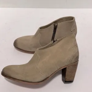 Johnston Murphy Tan Suede Burnished Toe/Heel Ankle Boots Women's Size 8