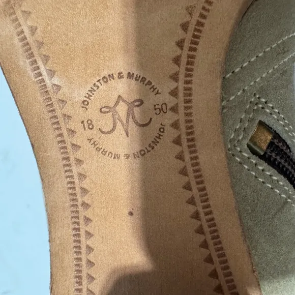 Johnston Murphy Tan Suede Burnished Toe/Heel Ankle Boots Women's Size 8