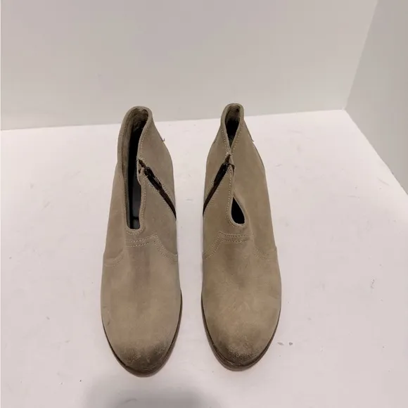 Johnston Murphy Tan Suede Burnished Toe/Heel Ankle Boots Women's Size 8