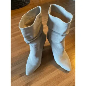 Joie Gabbissy Slouchy Suede Mid-Calf Boots 38 7.5 tan soft booties heels