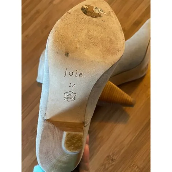 Joie Gabbissy Slouchy Suede Mid-Calf Boots 38 7.5 tan soft booties heels