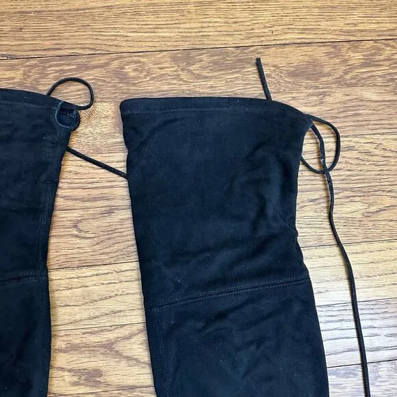 Jon Josef Black Suede Over the Knee Lace Up Boots