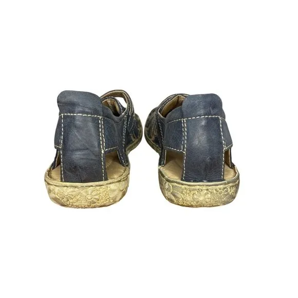 Josef Seibel Blue Leather Fisherman Sandals Size 6 / 37 Comfortable casual